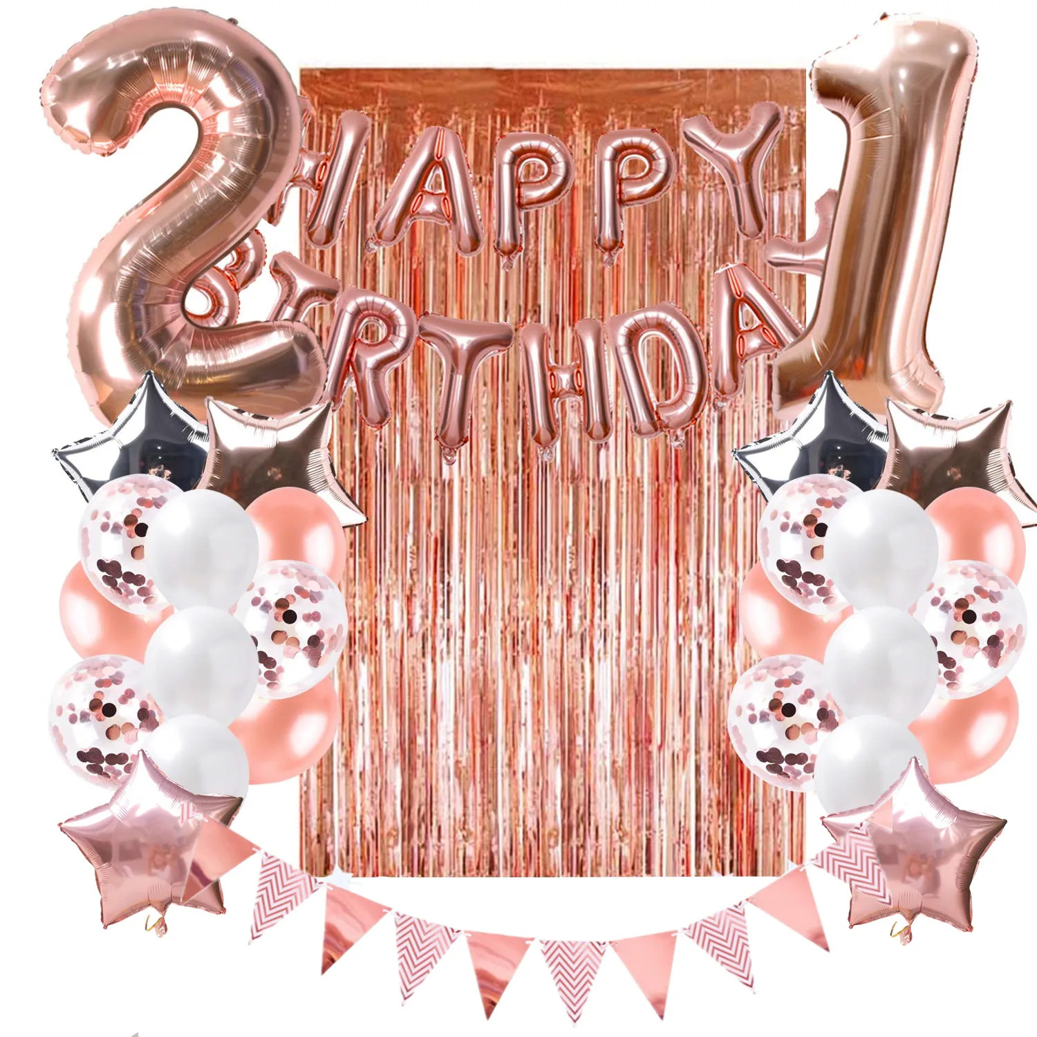 ZLJQ 21 день рождения украшения розовые и золотые воздушные шары настольная дорожка с днем рождения баннер 21 Взрослый День Рождения Декор фотографии реквизит