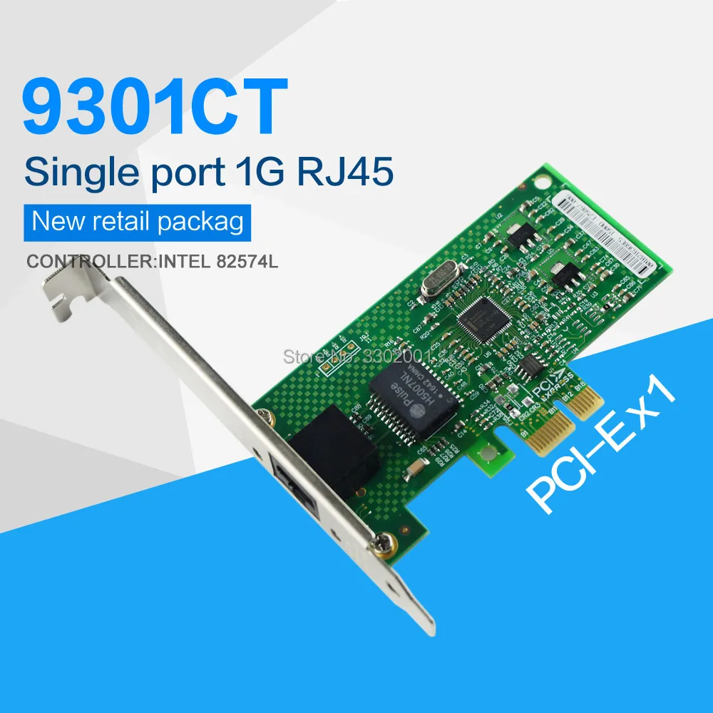

FANMI 9301CT PCI-E X1 10/100/1000M RJ45 Gigabit Ethernet Network Card Server Adapter Nic EXPI9301CT Controller intel 82574