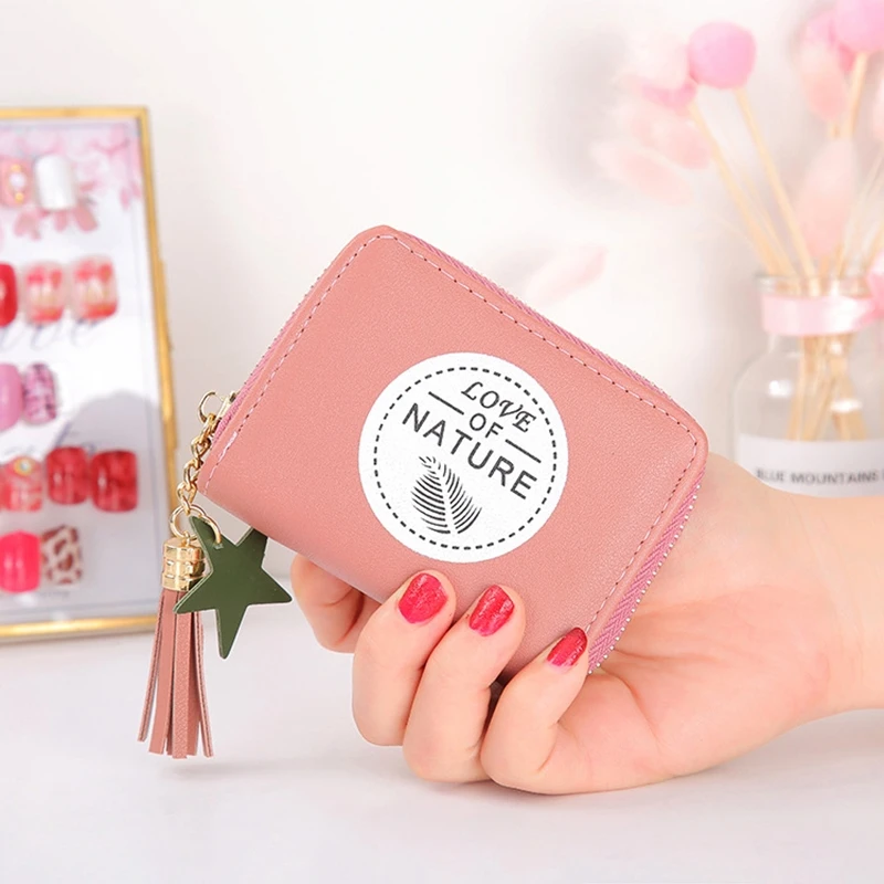 

Women's Coin Purse Short Zipper Coin Bag Cute Fashion Small Fresh Mini Wallet Lady Coin Purse