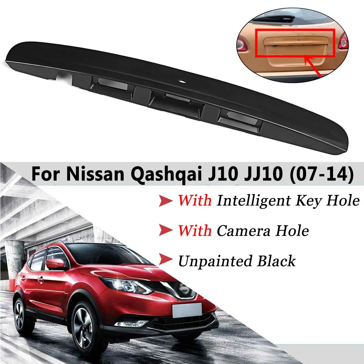 

Rear Tailgate Boot Door Grab Handle Trim Cover key Hole For Nissan Qashqai J10 JJ10 2007 2008 2009 2010 2011 2012 2013 2014