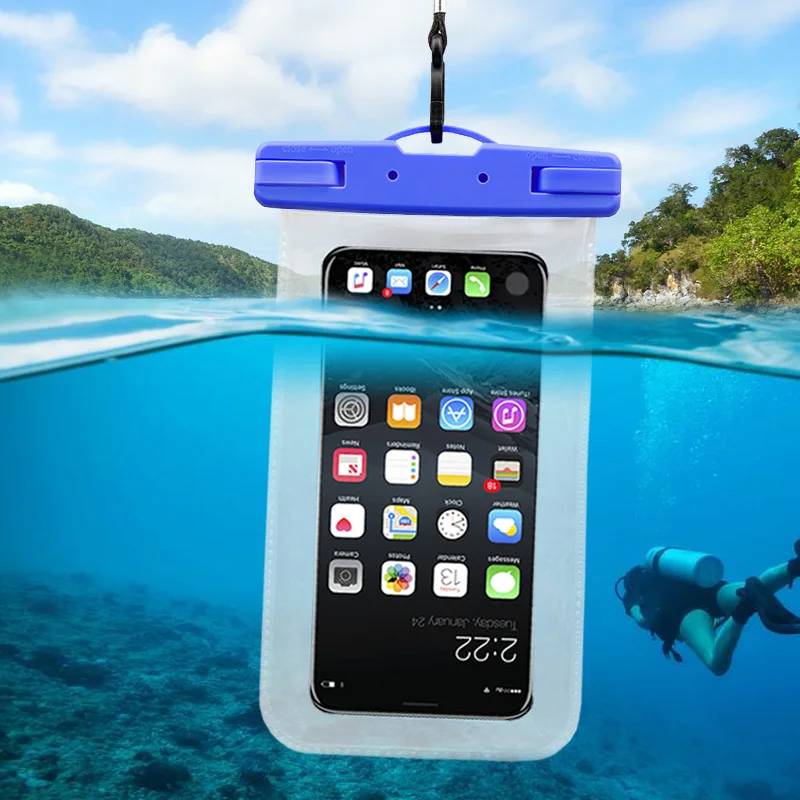 

2019 swimming bag mobile phone waterproof bag for iphone x 6plus 7 8P all models 6.1 inch universal with lanyard sport bag