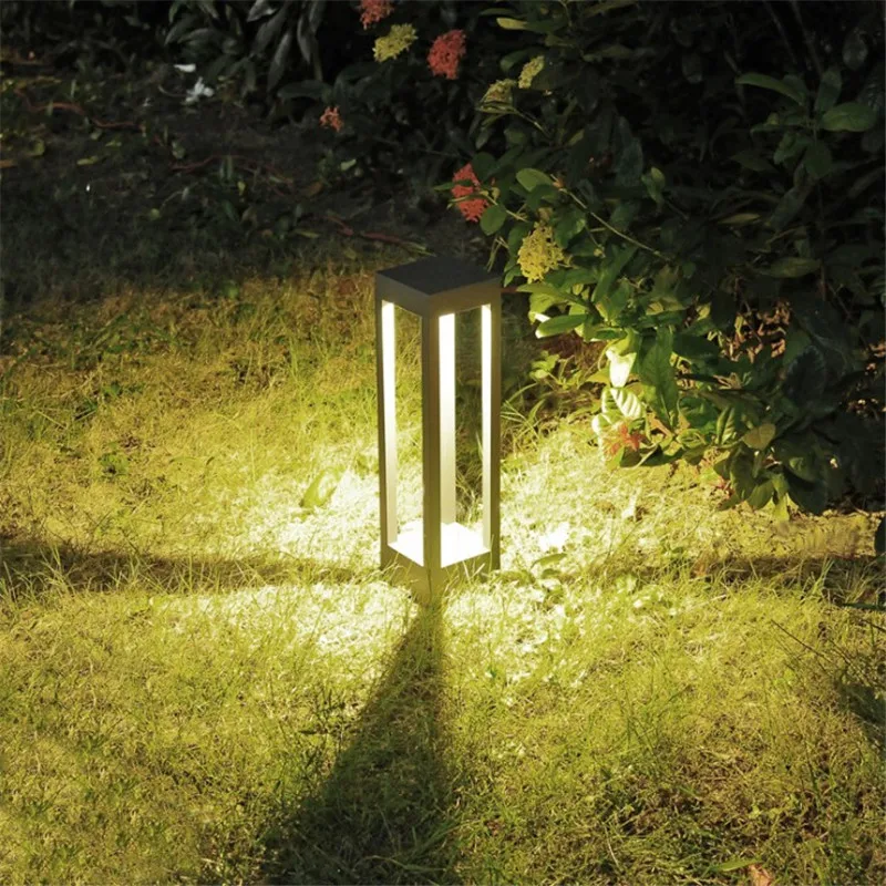 CLAITE светодиодный светильник для газона, садовый светильник, открытый водонепроницаемый современный алюминиевый квадратный светильник для сада, газон, ворота, парк, ландшафтное украшение