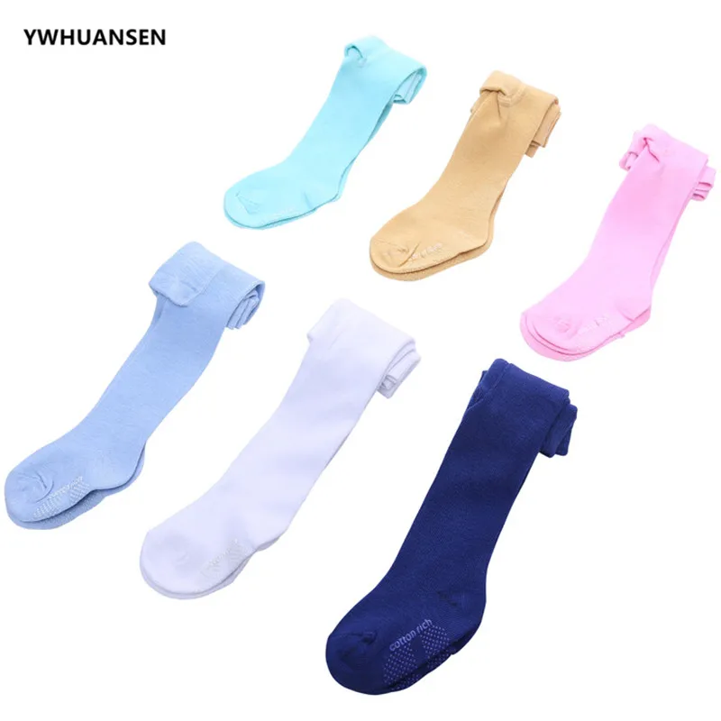

YWHUANSEN 0 to 12M Solid Color Infant Baby Tights Floor Antiskid Newborn Girl Boys Pantyhose Baby Stuff Knitted Cotton Stockings