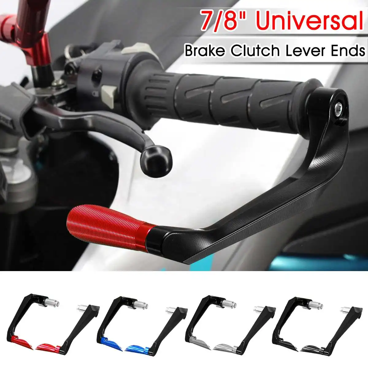 Pair 7/8" 22mm Motorcycle Brake Clutch Lever Guard Protectors Universal