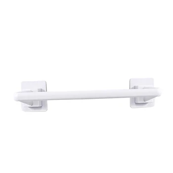 

34cm Plastic Towel Bar Modern Single Towel Rack No Drill Bath Towel Holder for Bathroom(White)