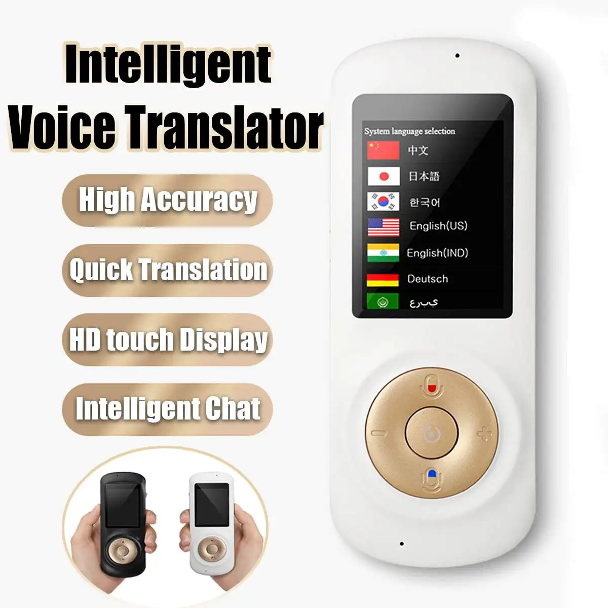 

2.4inch Smart Voice Traductor WIFI Voice Translator Real Time 42 Multi-Language Translation for Traveling Business Learning
