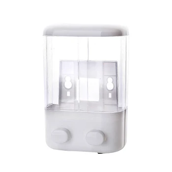 

1pc Shower Dispenser 2 Chambers Wall-mounted Shampoo Container Liquid Soap Bottles for Toilet Home Kitchen Bathroom
