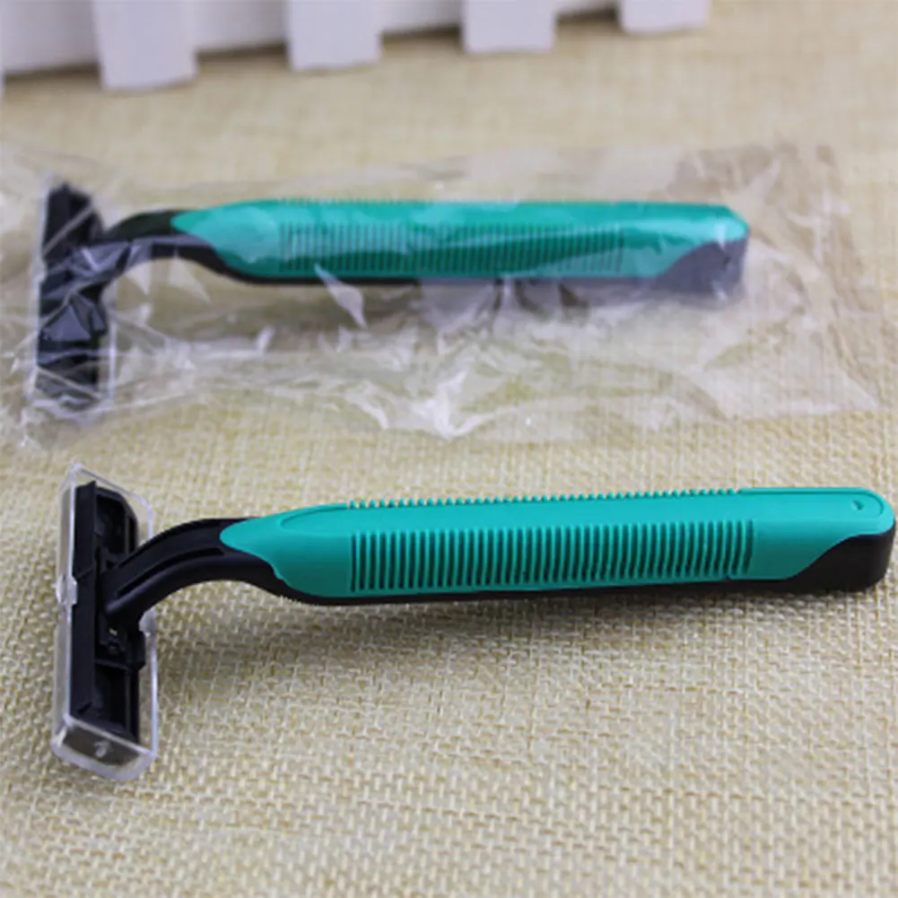 

10 Pcs Men Twin Blades Plastic Travel Portable Face Care Manual Hotel Bath With Shaving Cream Safety Handle Disposable Razor