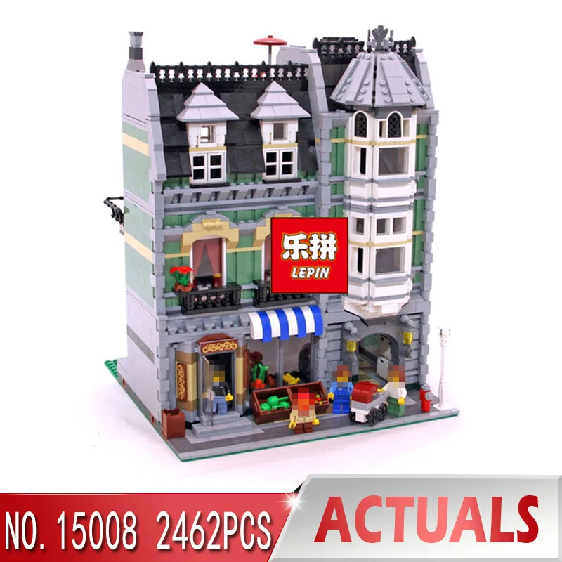 

Lepin 15008 2462Pcs City Street 10185 Green Grocer Model Building Kits Blocks Bricks Compatible Educational toys Chritmast Gifts