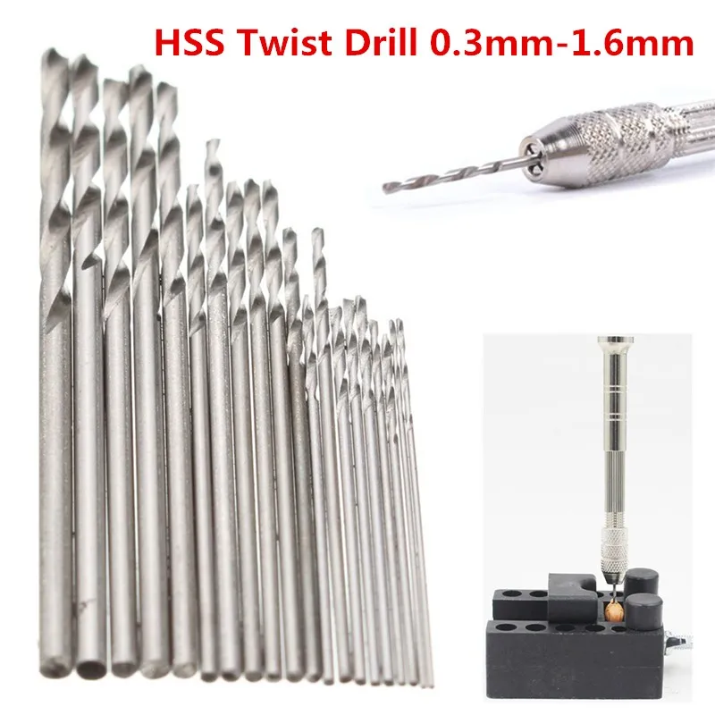 

Mini Drill Bit Set HSS Micro Twist Drill Bit Set 0.3mm-1.6mm Model Craft With Case Repair Tools Tiny Micro Twist Drill Bit