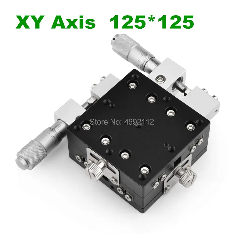 

XY Axis 125*125mm Trimming Station Manual Displacement Platform Linear Stage Sliding Table XY125-L LY125-R XY125-CM Cross Rail