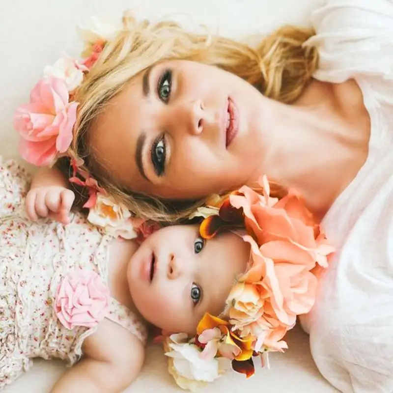

2019 Simulation Kids Flower Headband Elastic Garlands Valentine Festival Photography Prop