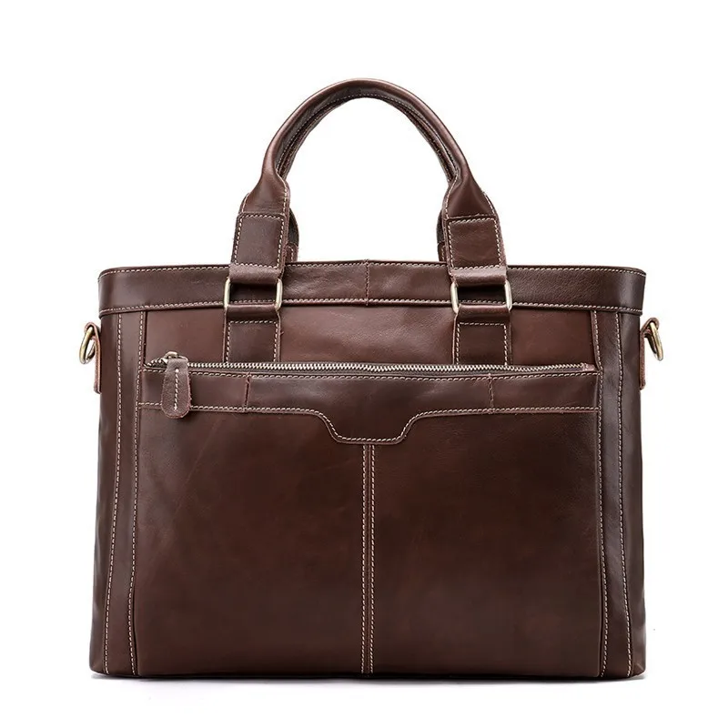 

Retro Cow Leather Men's Briefcase Laptop Bag Business Bag Genuine Leather Briefcase Men Shoulder Bag Crossbody bag For Man