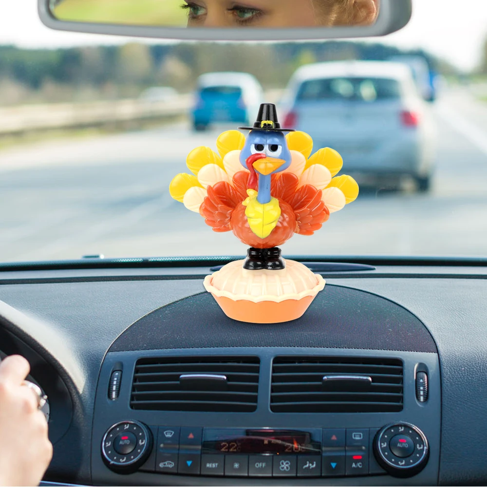 

FORAUTO Solar Powered Dancing Toy Turkey Shape Car Ornament Auto Accessories Swinging Car Styling Dashboard Decoration
