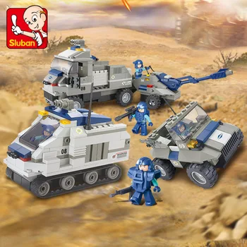 

Sluban B0208 Special Force Army Armor Artillery Corps Car 3D Model DIY Building Blocks Bricks Assembly Toy for Children no Box