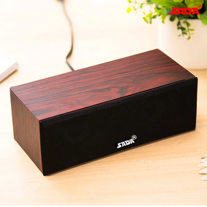 

SADA V-190 Home Desktop Computer Subwoofer Speaker Portable USB Wooden Speaker Stereo Surround Speaker for PC Computer TV