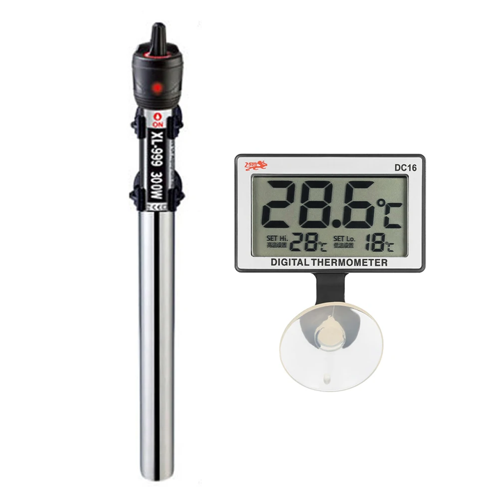 Billig Edelstahl Aquarium Heizung mit LCD Digital Thermometer Heizstab Thermostat Aquarium Einstellbare Temperatur Controller