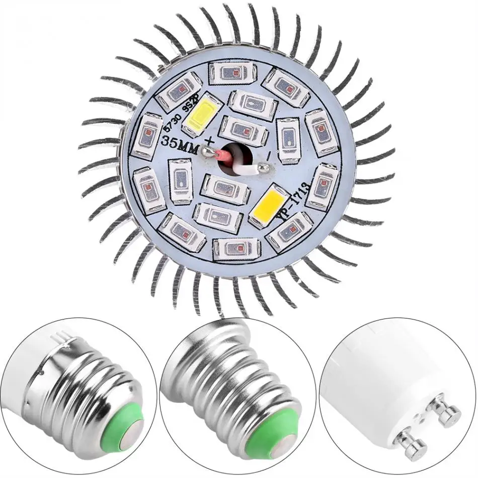 Полный спектр 85 265V 18 LED Grow Light 18W E27/E14/GU10 Led light лампочка цветок завод гидропоники