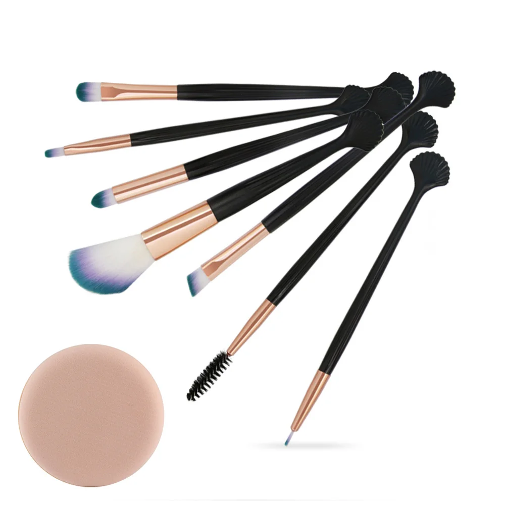 

MAANGE 7Pcs shell Makeup Brushes Set Eye Shadow Foundation Powder Eyeliner Eyelash concealer Make Up Brush Cosmetic Beauty Tool
