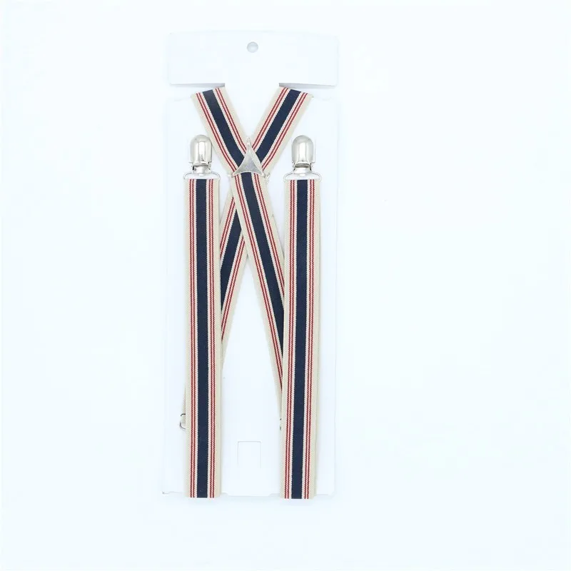 4 Clips Solid Men's Suspenders 2.5cm Width Women's Pants With Adjustable Suspenders Triangle Metal Cross