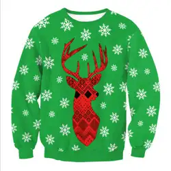 Модные для мужчин's Рождество свитеры для женщин Санта Клаус елка олень свитер с узором мужчин женщин унисекс пуловеры