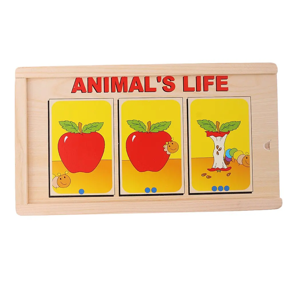 

Wooden Storytelling Cards Logic Thinking Training Game Montessori Early Learning Educational Toys for Children Kids Baby
