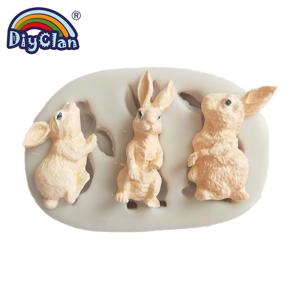 

Rabbit Fondant Silicone Mold animal Decoration Tool Chocolate Mold Cake Gumpaste Mold Soft ceramics Kitchen Cooking Tools