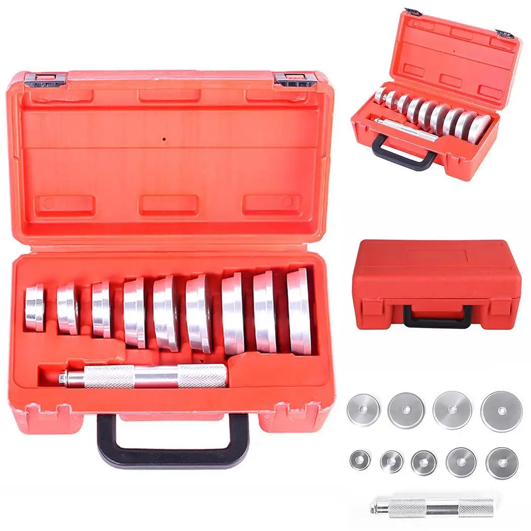

10 PCS/Set Car Bearing Mounting Kit Aluminum Wheel Auto Bearing Race And Seal Driver 9 Discs Collar Axle Housing Car Repair Tool