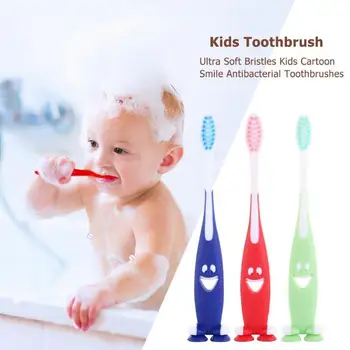 

3pcs/Set Ultra Soft Bristles Toothbrush Kids Children Cartoon Smile Antibacterial Toothbrushes Kit
