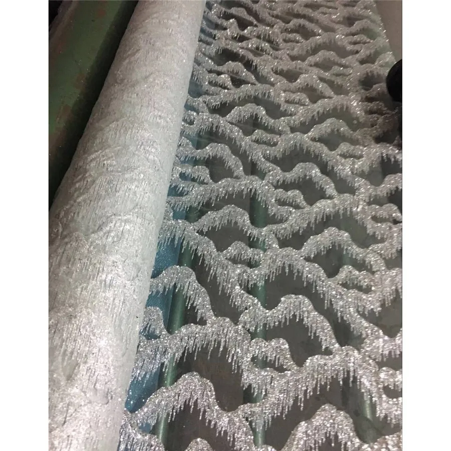 

New arrival Hot sale pure white graceful mountains pattern with Full Glued Glitter Sequins Fabric ZP0-1 French Net Lace Fabric