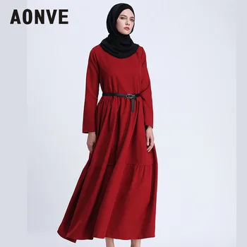 

Aonve Muslim Abaya Dress For Women Islam Black Red Casual Robe Abaya Turkish Caftan Marocain Ropa Arabe Mujer M-2XL