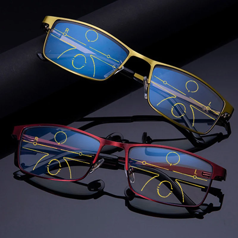 Iboode прогрессивные многофокусные очки для чтения для мужчин и женщин, анти-синий светильник, очки, сплав, анти-радиационные очки для дальнозоркости