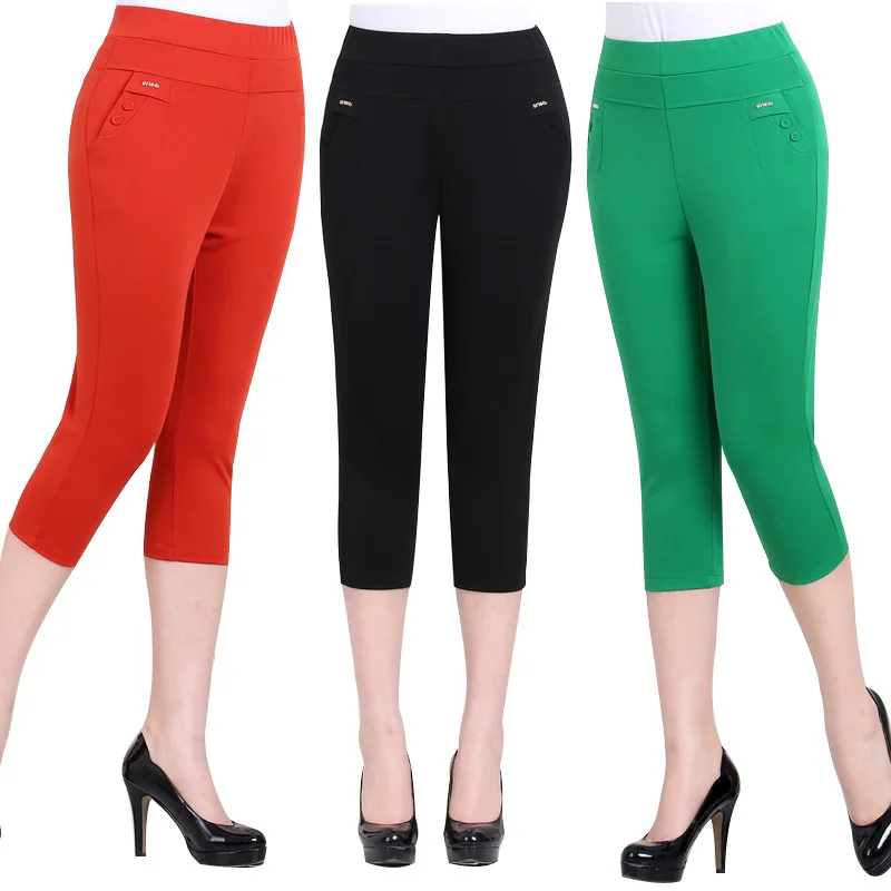 2020 Summer Pants Korean Style Women Fashion High Waist Casual Stretch Skinny Capris Plus Size Ladies Solid Color Pencil Pants 2020 Summer Pants Korean Style Women Fashion High Waist Casual Stretch Skinny Capris Plus Size Ladies Solid Color Pencil Pants