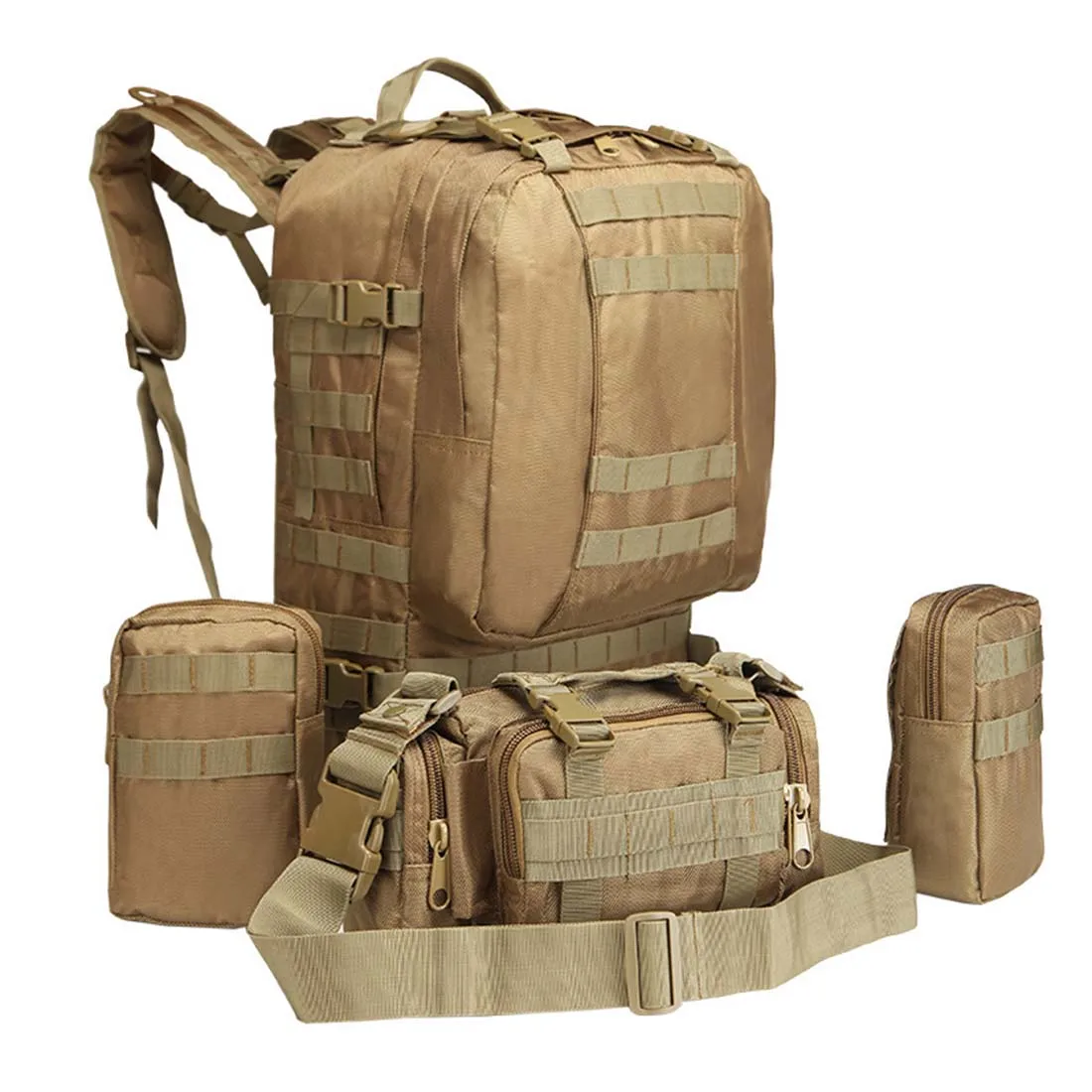 

50L Travel Large Capacity Multifunctional Paintball Bag Tactics Accessories Rucksack with Molle for airsoft Camping - Black