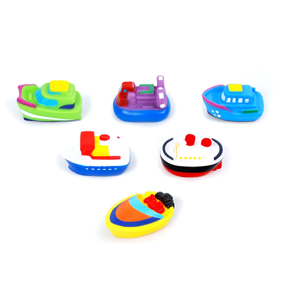 6 шт. детские резиновые игрушки лодки для купания|Игрушки ванной| |