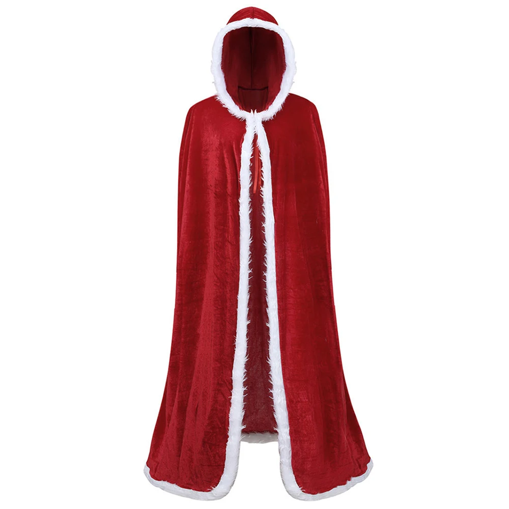 

Women Plus Size Hooded Cloak Coat Faux Fur Coat For Christmas Halloween Casual Wide-Waisted Cape Coat Party Cosplay Costumes