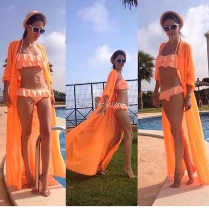

Chiffon Cover Up Womens Chiffon Shirt Cardigan Long Beach Cover Up Dress Tops