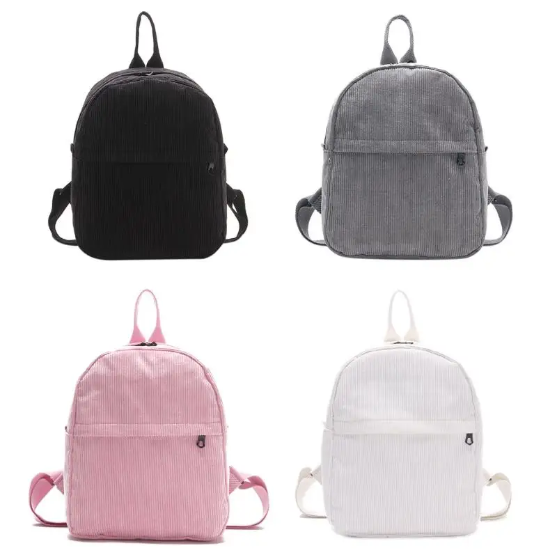 

Casual Simple Women Corduroy School Bag Backpack Girls Preppy Chic Female Pink Shoulder Bag Travel Rucksack Mochila Escolar