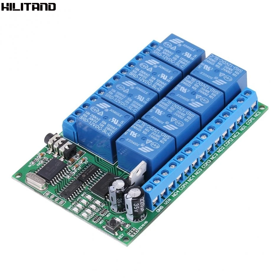 DC 12V 4CH DTMF Relay MT8870 Phone Voice Decoder Remote Controller Switch Module