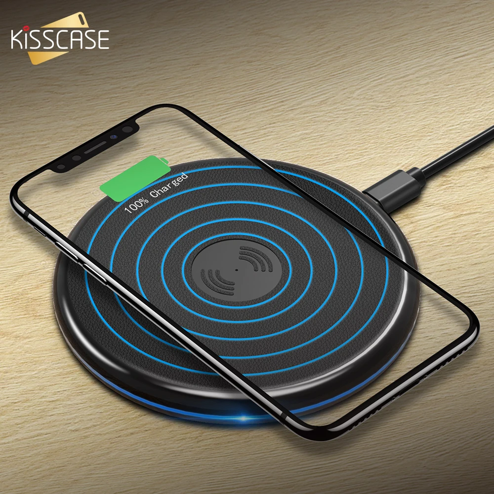 KISSCASE USB беспроводное зарядное устройство для iPhone X XR XS Max 8 Plus Быстрое Samsung S8 S9 Note 9