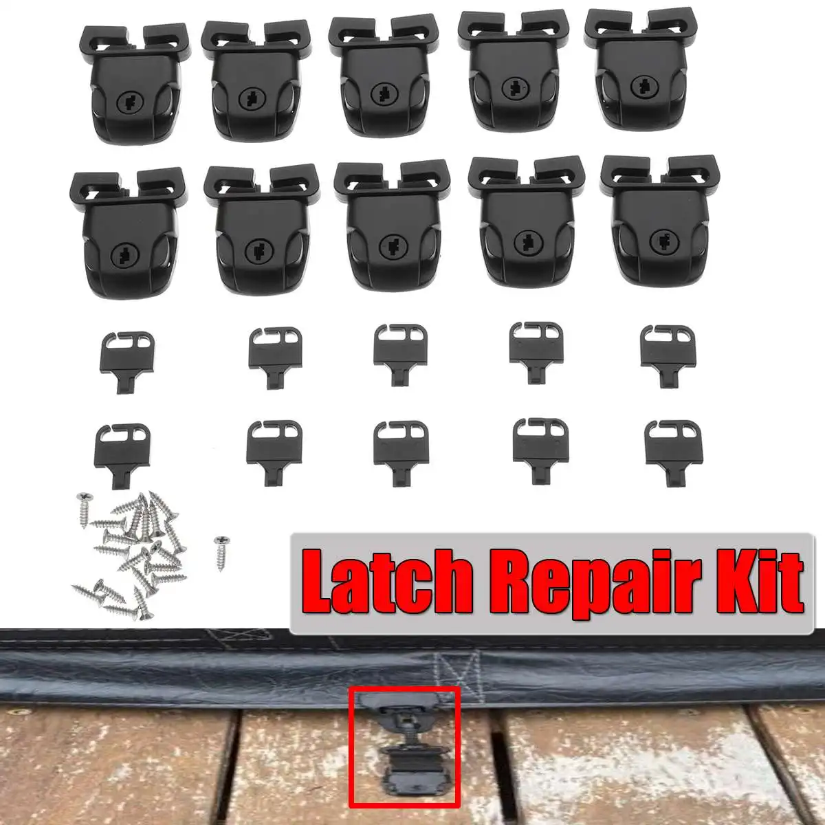 

10PCS Spa Hot Tub Cover Broken Latch Repair Kit Clip Lock with Key and Hardware with screw
