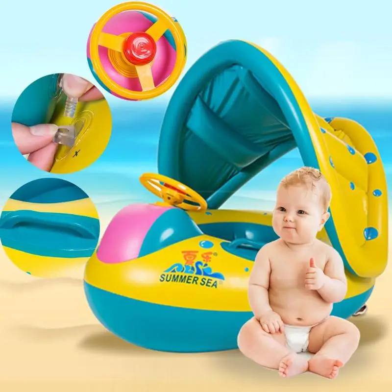 

Baby Kids Summer Swimming Pool Swimming Ring Inflatable Swim Float Water Fun Pool Toys Swim Ring Seat Boat Water Sport