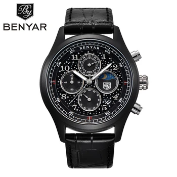 

Luxury Brand Men's Fashion Quartz Wristwatch Military Sport Watches Leather Strap Waterproof Auto Date Shock Resistant