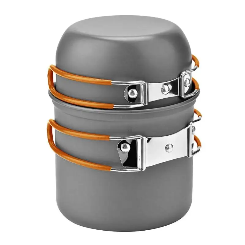 

Portale Camping Cookware Set Outdoor Tableware Cooking Travel Cutlery Utensils Pot Pan Hiking Picnic Handle Survival Equipment