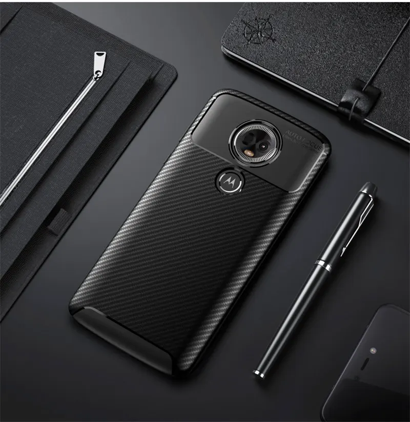 

For Moto E5 Plus Carbon Fiber Case for MotoE5 Case Soft Anti-Skid Silicone TPU phone cover for Motorola Moto E5 XT1944 XT1922