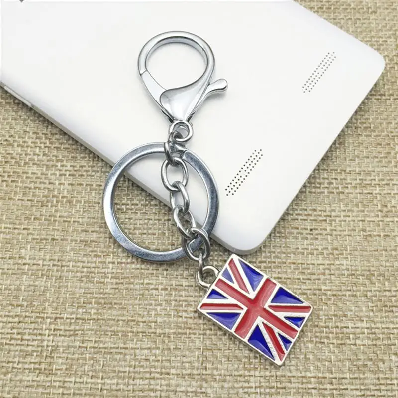 

2Pcs UK Flag England Keychain Decorative Patriotic Hanging Keyrings Key chain Pendants for Women Men Key Rings
