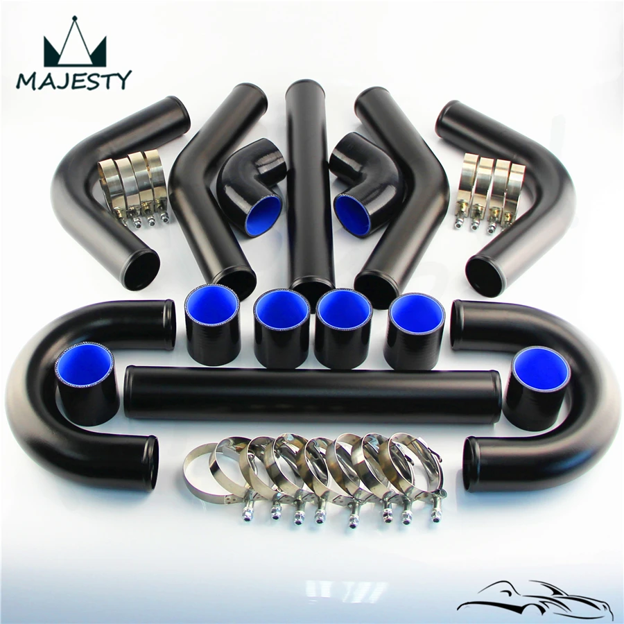 2.25" 57mm 8Pcs Universal Intercooler Turbo Boost Piping Pipe L=450mm