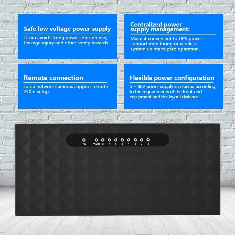 Мини Lan Poe сети Ethernet настольный коммутатор 8 Порты и разъёмы 10/100 Мбит/с быстро