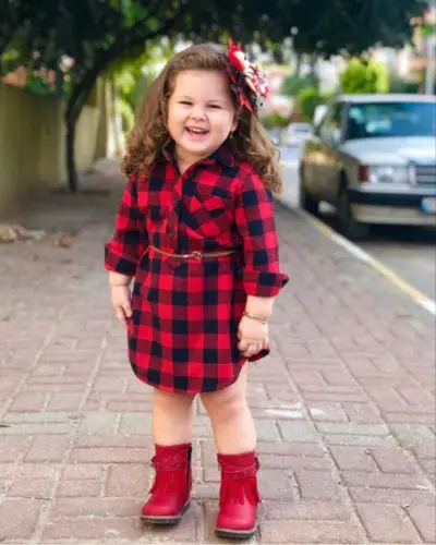 

US Newborn Kids Baby Girls Plaid Princess Party Long Sleeve Dress Clothes
