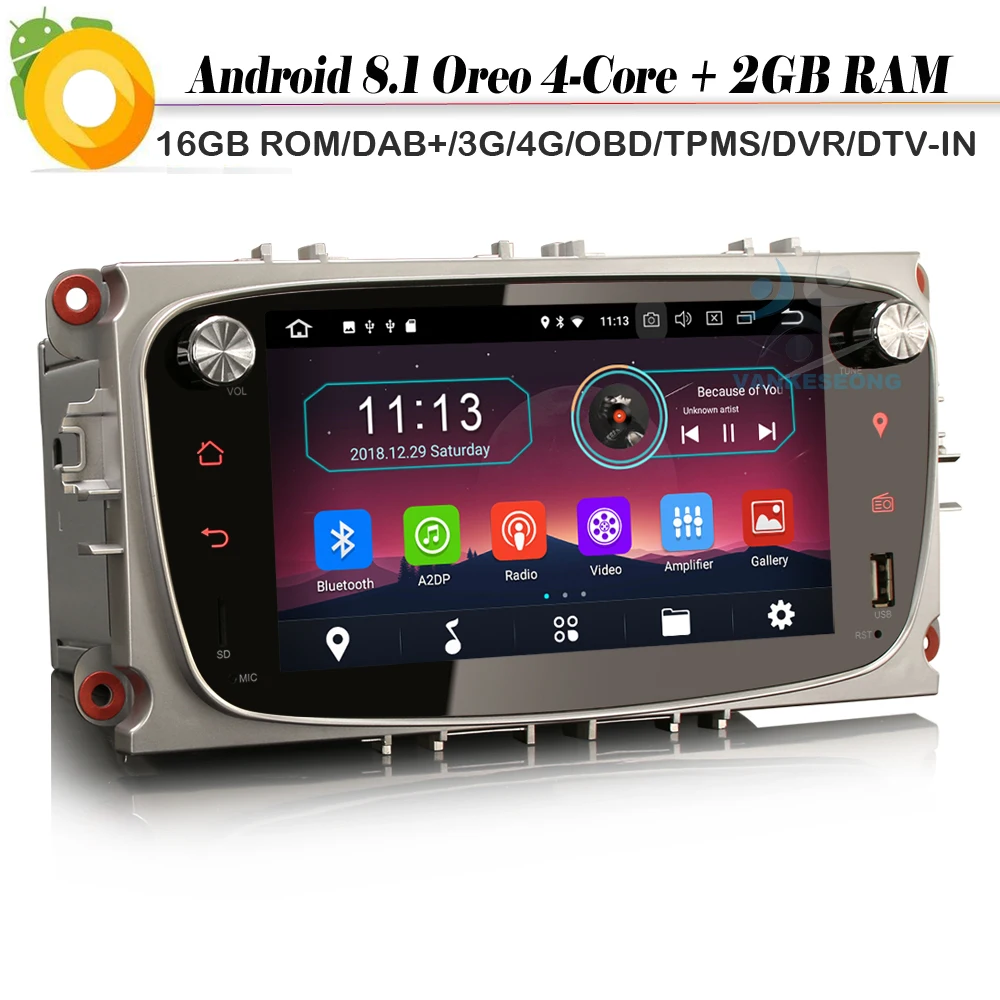 7 &quotQuad Core 2 din Android 8 1 авто радио DAB + WiFi 4G OBD Автомобильный GPS навигации плеер для FORD